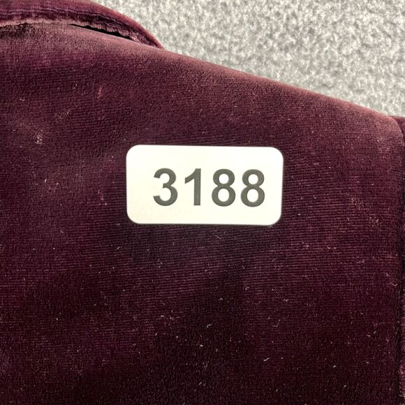 Tahari Velvet Blazer Jacket Womens 8 Purple Embroidered snap button peplum - Picture 16 of 16